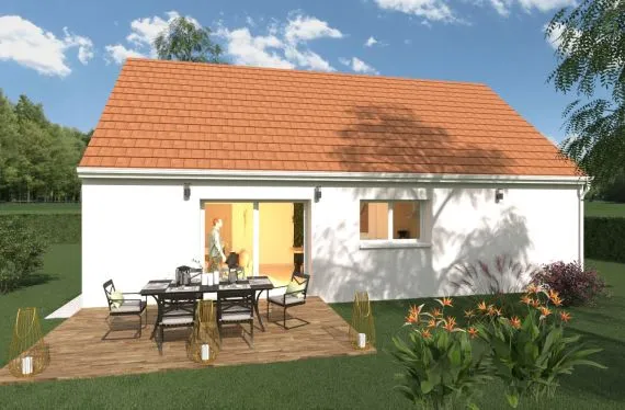 Photo maison 66&nbsp;m²<br>sur terrain 1060&nbsp;m²